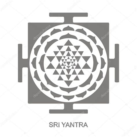 Icono Vectorial Con S Mbolo Del Hinduismo De Sri Yantra