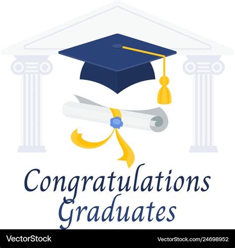 Congratulations Graduates Diploma And Graduation Vector Image