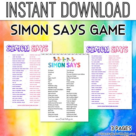 Simon Says Game for Kids, Movement Game for Kids, Indoor Activity for