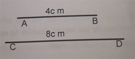 12 Qual é a razão entre os segmentos AB e CD da figura A 1 2 B 4 C 2
