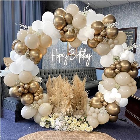 Amazon White Sand Gold Balloons Garland Arch Kit PCS White Nude