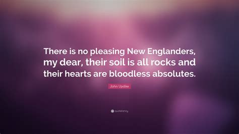John Updike Quote: “There is no pleasing New Englanders, my dear, their