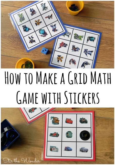 How To Make Math Grid Games With Stickers Stir The Wonder Math Grid