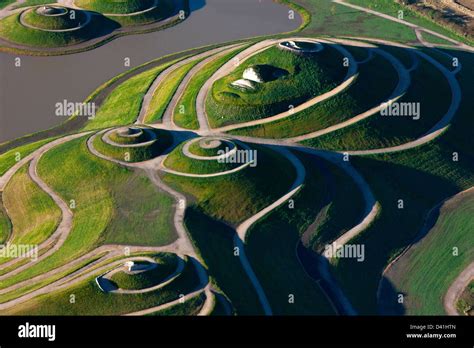 Aerial view of Northumberlandia, near Cramlington in Northumberland ...