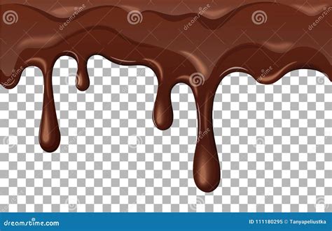 Dripping Melted Chocolate Vector Illustration Stock Vector