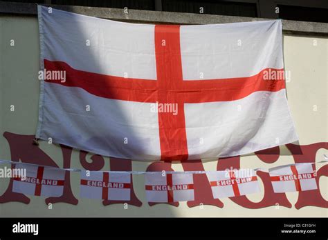 The Flag of St George on St Georges Day England Stock Photo - Alamy