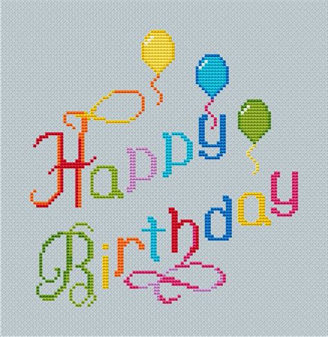 Happy Birthday Cross Stitch Pattern CrossStitchingForFun Etsy