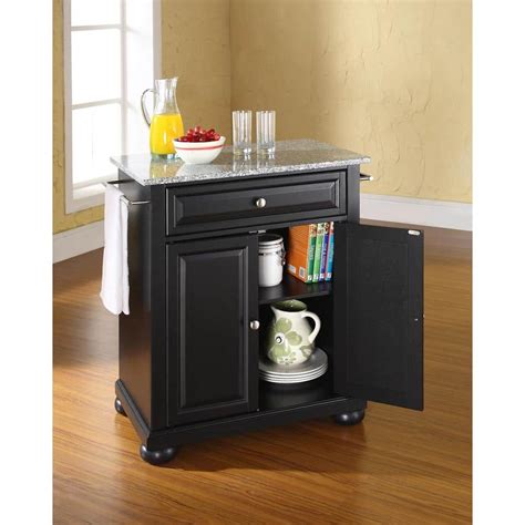 Crosley Alexandria Black Kitchen Island with Granite Top KF30023ABK ...