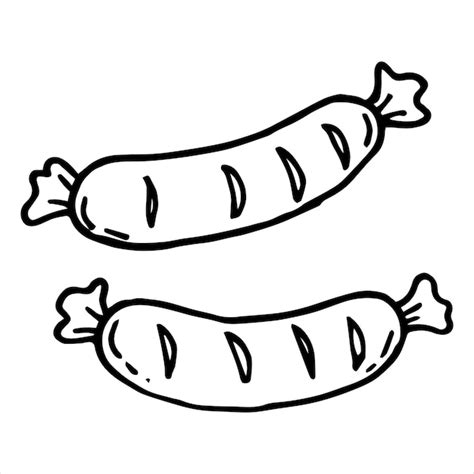 Premium Vector Vector Drawing Of A Sausage In Doodle Style On The