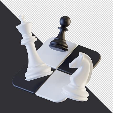 Premium Psd D Render Chess Chessboard King Knight Pawn