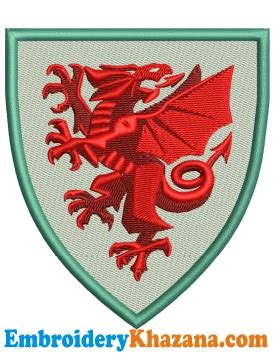 Embroidery Design Wales Football Team Logo | Instant Download