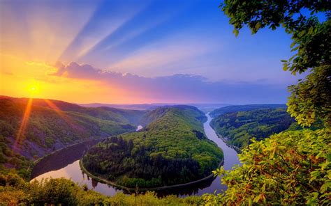 HD wallpaper: germany, loop, mettlach, saar, sky, scenics - nature ...