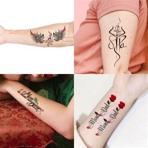 Temporary Tattoowala Temporary Tattoowala Mom Dad Flute Feather Pack 4 Temporary Tattoo Price