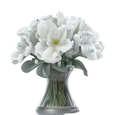 Hyperrealistic White Freesia Bouquet · Creative Fabrica