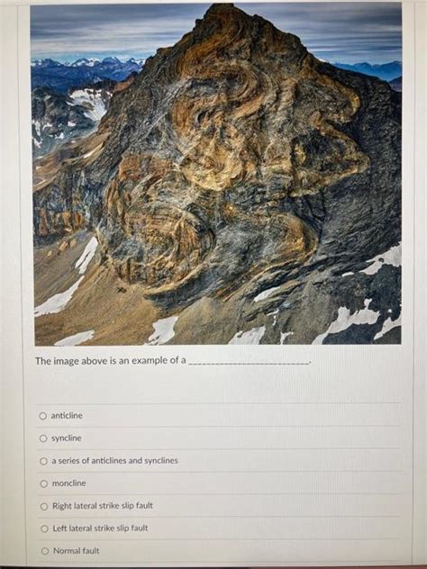 Solved The image above is an example of a monocline | Chegg.com