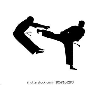 Karatekick Vector Illustration Silhouette Stock Vector (Royalty Free ...