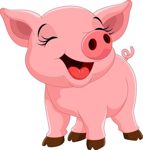 Cute Pig Cartoon Illustration Of Cute Pig Cartoon Isolated On White