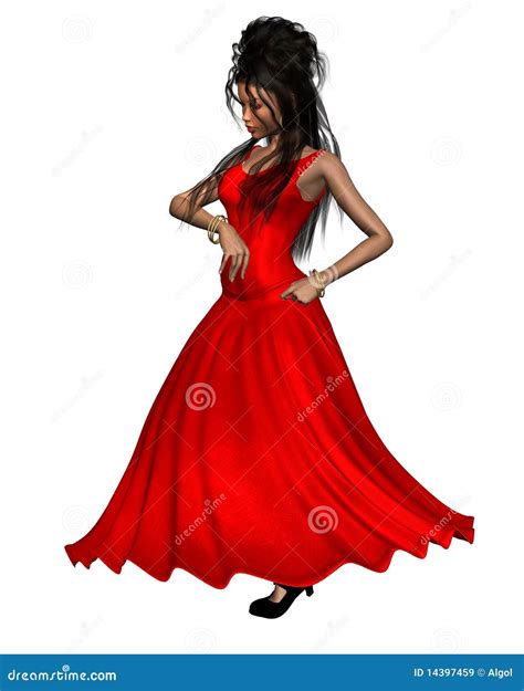 Young Spanish Flamenco Dancer In Red Dress Royalty Free Stock Images