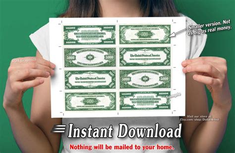 Printable SMALL Money Sheets With Cut Marks 8-per-page Cash Dollar ...