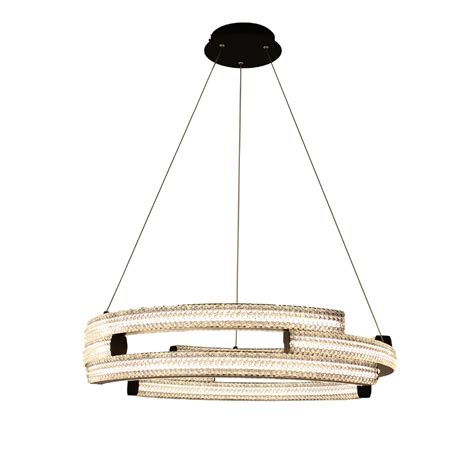 Pendente LED Marsella 58W Luz Amarela 3000K Preto Hevvy