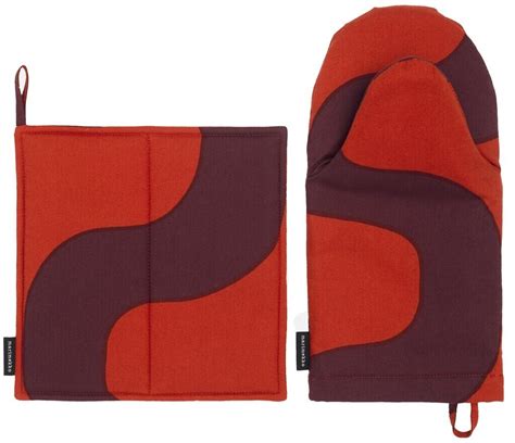 Marimekko Seireeni Ofenhandschuh Und Topflappen Set 2 Teile Red