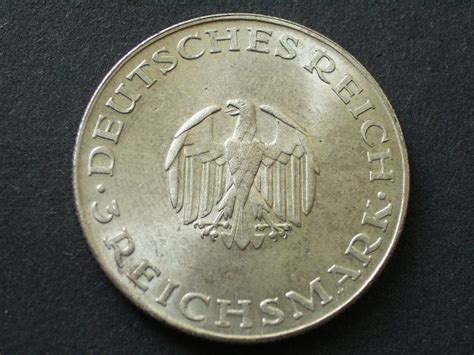 Weimaer Republik 3 Reichsmark Lessing 1929 D EF MA Shops