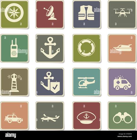 Coast Guard Vector Icons For User Interface Design Stock Vector Image And Art Alamy