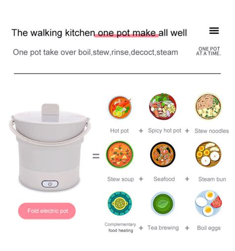 Portable Electric Collapsible Travel Hot Pot Not Sold In Stores
