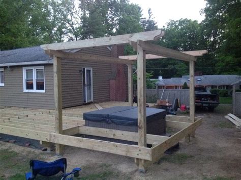 Hot Tub Install Hot Tub Deck Backyard Remodel Diy Backyard Landscaping