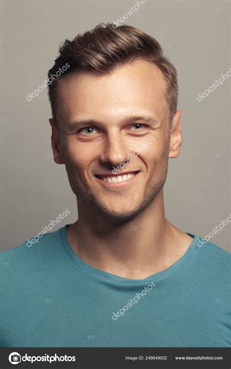 Male Beauty, Boy Next Door Portrait Of Smiling 30-year-old Man Stock ...