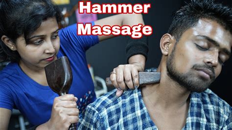 Hammer Hitting Asmr Head And Neck Massage By Barber Girl Chaitali Lady