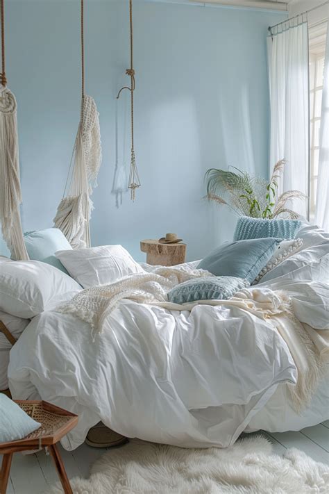 Light Blue Boho Bedrooms In Bedroom Boho Light Blue