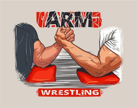 Two Powerful Arm Wrestling Stock Illustrations Two Powerful Arm