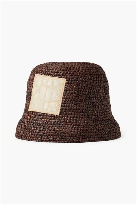 Jacquemus Ficiu Embroidered Raffia Bucket Hat The Outnet