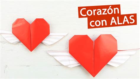 💗 Corazón Con Alas Con 1 Hoja De Papel Papiroflexia Manualidades Play