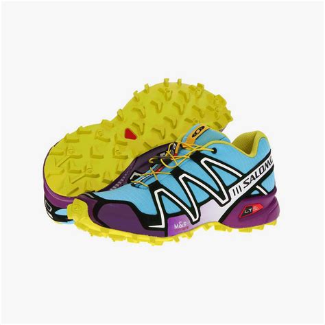 Tenis Salomon Speedcross 3 FEM AZUL ROXO AMARELO ECOTREK Loja De