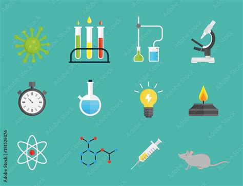 Lab symbols test medical laboratory scientific biology design molecule ...