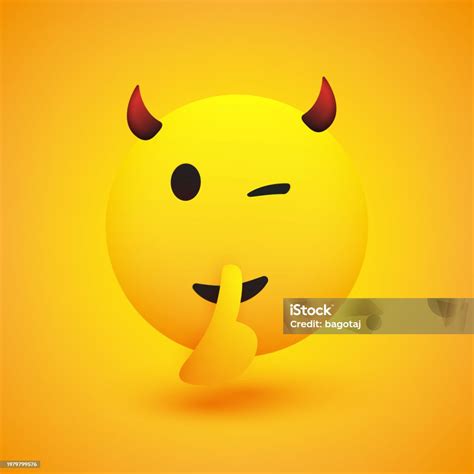 Shushing Evil Emoji Stock Illustration Download Image Now No Symbol Anthropomorphic