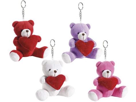 Orsetto Portachiavi In Peluche Con Cuore Imbottito Art