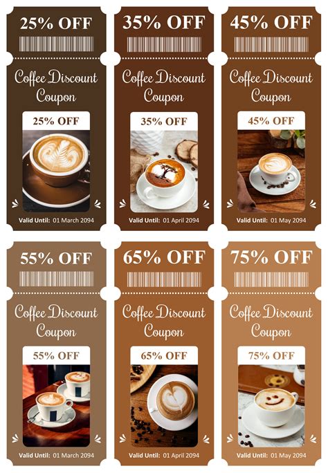 Colorful Coffee Coupon Template - Word | Google Docs - Highfile