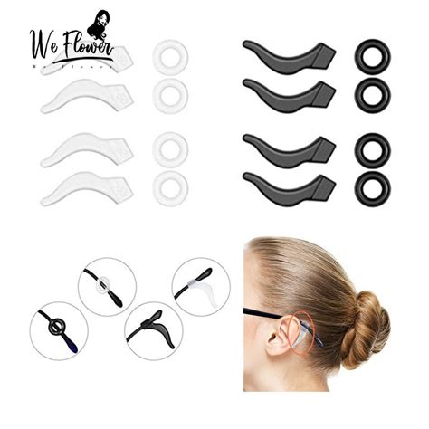 We Flower Silicone Anti Slip Glasses Ear Grip Holder Eyeglasses Temple Tip Sleeve Retainer