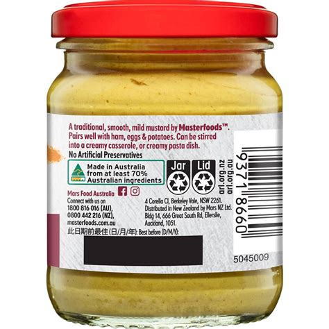 Masterfoods Mild English Mustard 175g Woolworths