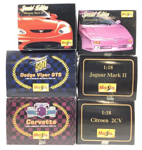 Lot - (6) Maisto 1:18 Cars, Dodge Viper GTS, Corvette