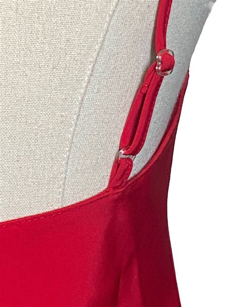 Josie Natori Satin Nightgown Lingerie Chemise Xs Red Gem