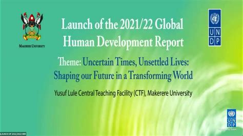 Launch Of The 2021 2022 Global Human Development Report Youtube