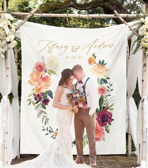 Boho Wedding Backdrop Personalized Wedding Photo Backdrop | Etsy