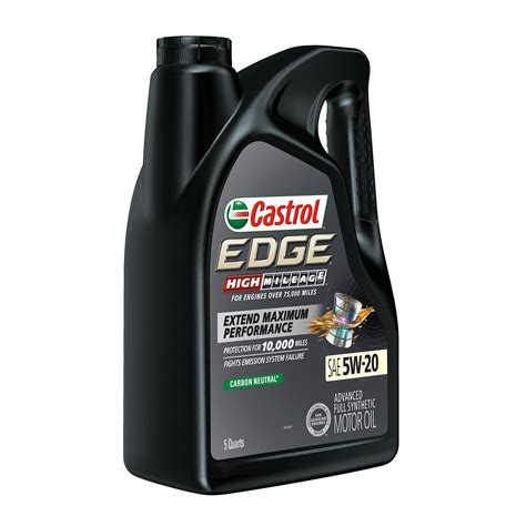 Castrol EDGE High Mileage Full Synthetic Engine Oil 5W 20 5 Quart