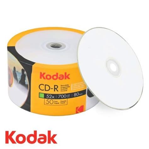 200 Kodak Blank 52X CD R CDR White Inkjet Printable 700MB Media Disc