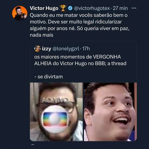 Ex Bbb Victor Hugo Reclama De Memes E Fala Em Se Matar