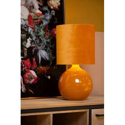 Lampe à poser Lucide Esterad jaune ocre E14